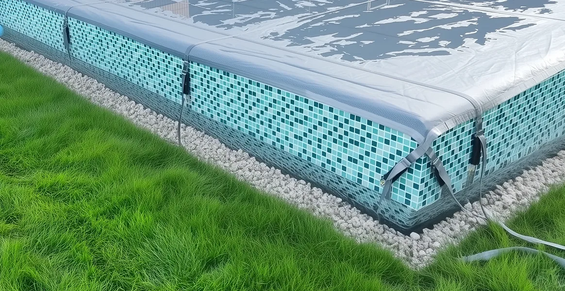 Покрывало для бассейна под снегом — защита зимой в Салехарде